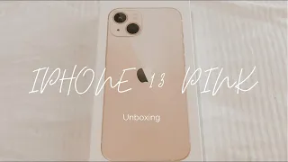 iphone 13 (pink) aesthetic unboxing 🌸 | cute accessories 📦