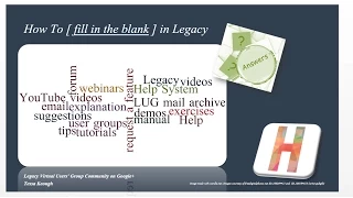 Family History Month - H is for How To (in Legacy)