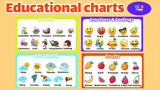 fruits | vegetables | weather | emotions | Learn Educational Charts for Basic Learning for Preschool