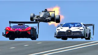 Bugatti Divo GTR vs Bugatti Bolide GTR vs Formula Jet Engine - Drag Race