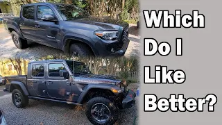 23 Gladiator Rubicon Vs My 2022 Tacoma TRD Off Road Initial Thoughts