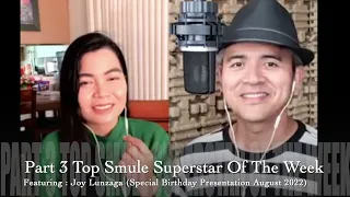 Top Smule Superstar Of The Week (8- 7 -22) Jun Lunzaga 7 Vhen Bautista aka Chino Romero
