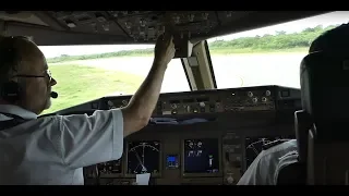 Boeing 777 Air France Landing Punta Cana Airport VTSP Crosswind Cockpit view HD