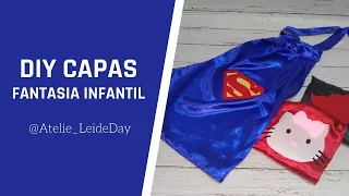 DIY FANTASIA INFANTIL - CAPA DO SUPERMAN/BATMAN/NARUTO/HELLO KITTY