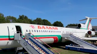 Retired Tupolev TU-154 (the famous Soviet airlines workhorse) at Aviomuseum Burgas - BULGARIA