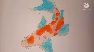 Cara Menggambar Ikan Koi menggunakan Crayon Pastel