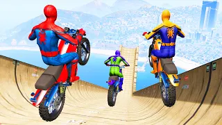 GTA 5 Rainbow Spiderman Motorcycle Ragdoll Jumps Episode 4