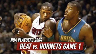 NBA Playoffs 2004. Heat vs Hornets Game 1 - Full Highlights. Rookie Wade makes a game winner.