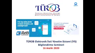 TÜROB - Elektronik İleti Yönetim Sistemi (İYS) Bilgilendirme Semineri online olarak düzenlendi…