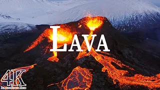 Lava & Volcano in 4K ULTRA HD - incredible geyser of lava | Relaxation Film With Calming Music