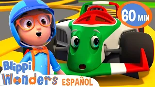 Auto de carreras | Blippi Wonders | Caricaturas para niños