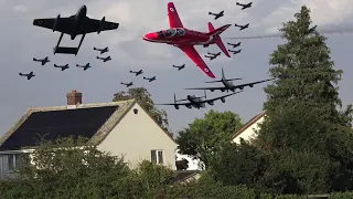 Rarely Seen Vintage Aircraft Flybys Over The Tree Tops at English Airshow Village