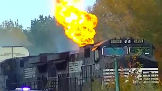 Norfolk Southern Train On Fire!