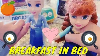 Elsa and Anna Toddlers make breakfast in bed for their Mommy!