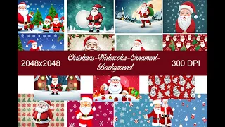 Christmas Watercolor Ornament Background 3 | abstract Background | Editing Material