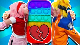 Pop it destroyed our love! Naruto vs Pop it! Anime in real life!