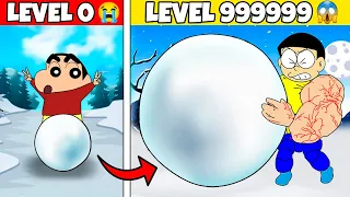 Shinchan vs Nobita Snow Race Challenge 😱|| 🤣Funny Game