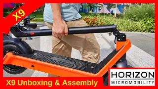 HX X9 electric scooter unboxing & assembly