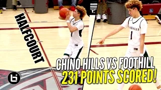 Chino Hills CRAZY SHOW Continues! FULL Highlights! LaMelo Ball Halfcourt Shot! LiAngelo SCORES 65!