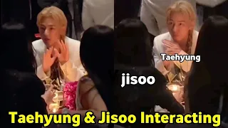 BTS Taehyung & jisoo Spotted talking to each other V and jisoo cute interaction 2023