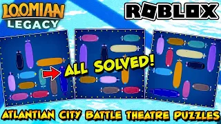 How To Solve *ALL PUZZLES* in Atlanthian City Battle Theatre 4 | Loomian Legacy (Roblox)