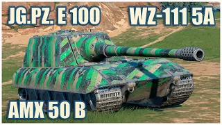 Jagdpanzer E 100, WZ-111 model 5A & AMX 50 B • WoT Blitz Gameplay