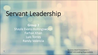 Servant Leadership Business Brief