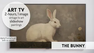 Vintage Easter TV Art Spring Bunny Screensaver Vintage Art TV Frame Turn Your TV into Art Background