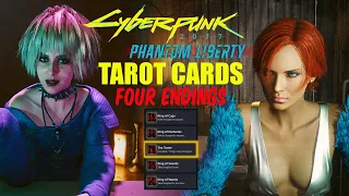 Cyberpunk 2077 Phantom Liberty 4 Tarot Cards Reflect 4 Endings