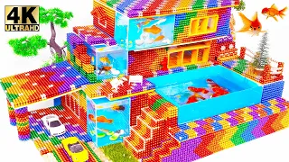 DIY - بناء منزل فيلا مذهل به ثلاث حمامات سباحة من الكرات المغناطيسية (مرضية)