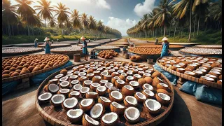 Incredible Factory Secrets: How Coconuts Are Transformed Into Oil and Sugar Overnight!