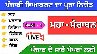 Complete Punjabi Grammar | Punjabi Grammar For Punjab Exam | Punjabi Grammar Marathon Class | #live