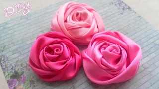 Как сделать РОЗОЧКИ из ЛЕНТЫ/ Ribbon Rose Tutorial / ✿ NataliDoma DIY