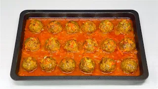 Meatballs with rice in the oven. Recipe from the Always Delicious!