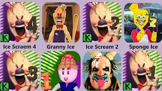 Ice Scream 4,Ice Scream 3,Ice Scream 2,Ice Scream,Granny Ice,Spongebob Ice Scream