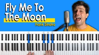 How To Play "Fly Me To The Moon" by Frank Sinatra [Piano Tutorial/Chords for Singing]