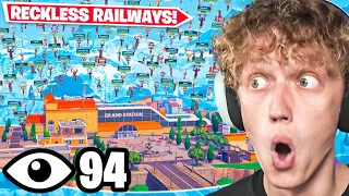 100 PLAYERS Land At RECKLESS RAILWAYS In Chapter 5! (STACKED)