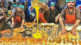 Special Egg Shami Burger | Famous Double Anda Bun Kabab | Street Food of Karachi