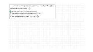 [18/s.118/ZR2OE] Funkcja kwadratowa f ma dwa miejsca zerowe: -3 i 1. Wykres funkcji f przecina oś OY