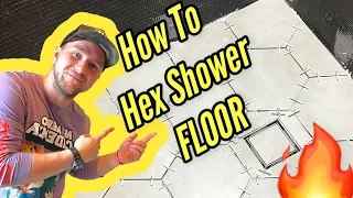 Shower Floor Tile. 6x6 Hex. DIY Tutorial.