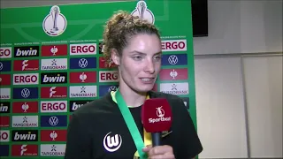 Interview met VFL Wolfsburg speelster Dominique Janssen na de gewonnen DFB Frauen Pokal Finale 2024