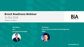 BIA Brexit Readiness Webinar - 11 October 2019