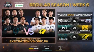 【Filipino LIVE】MPL-PH Season 6 Regular Season Week 6 Day 3