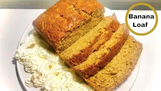 MOIST BANANA AND COCONUT LOAF SERVED WITH FRESH CREAM// COOK WITH RECIPES MADE SIMPLE