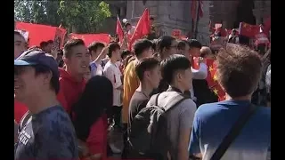 Against violent acts in Hong Kong, overseas Chinese rally in Canada