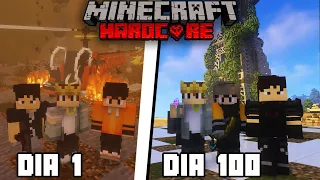 Sobrevivi 100 Dias em um APOCALIPSE ZOMBIE em Trio no Minecraft Hardcore - o Filme