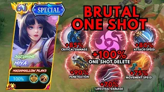 MIYA BRUTAL DAMAGE ONE SHOT BUILD IS BROKEN (MUST TRY) │ BUILD TOP 1 GLOBAL MIYA ~ MLBB