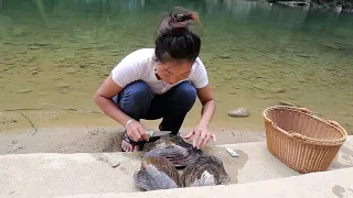 😱The beautiful woman found the giant clam and opened it to see all the beautiful pearls