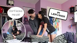 I'M LEAVING YOU PRANK ON BOYFRIEND *HES VERY CLINGY*