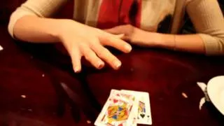 beautiful girl performs an incredible flash card change